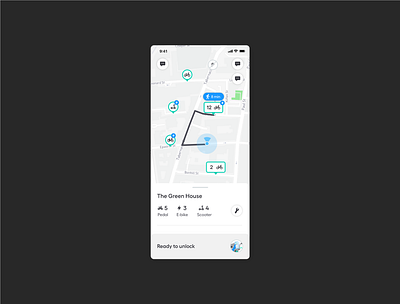 Did somebody say scooters?! 🛴 app app design beryl bike share cards directions map parking scooter ui