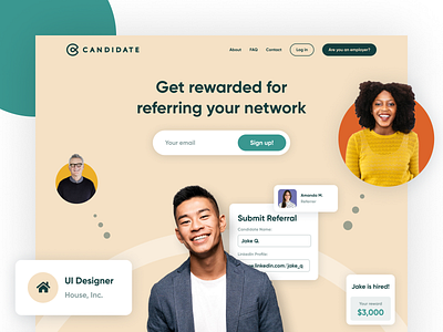 Candidate homepage landing page landingpage marketing website website website design