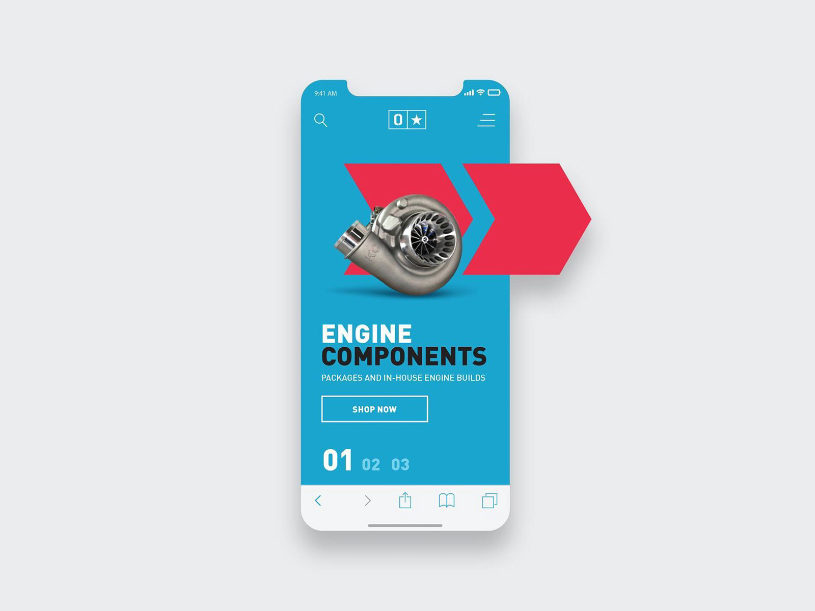 Example of Ostar Motorsports - Mobile UI