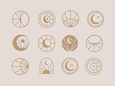 Moon Logos astral brand brand identity branding cbd design geometric graphic design hemp icon identity logo logo design mark moon seal set type typography logo