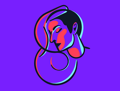 New Profile Picture face illustration lighting portrait procreate profile side profile woman