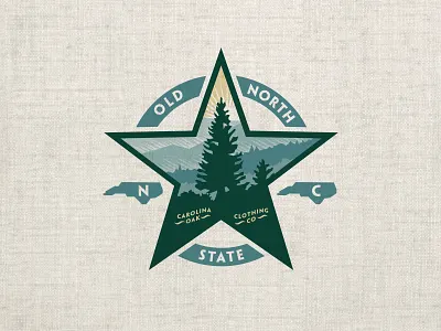 Old North pine tree scenery shirt graphic star