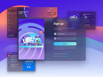 Sign Up Modal blur modal translucent web