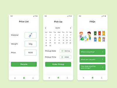 Recycle App design ui ux