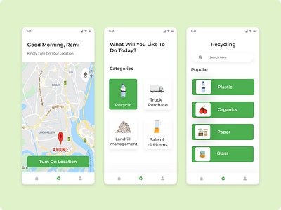 Recycle App design ui ux