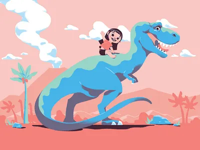 Sadie 2d archeology character cretaceous design dinosaur fossil illustration photoshop t rex tyrannosaurus tyrannosaurus rex