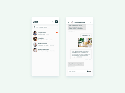 Chat Feature for a Mobile App app design chat chat app chat bot chatbot clean design ios lo fi lofi messages messaging messaging app messenger mobile app mobile ui ui ux