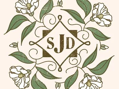 Gardenia Monogram design illustration vector