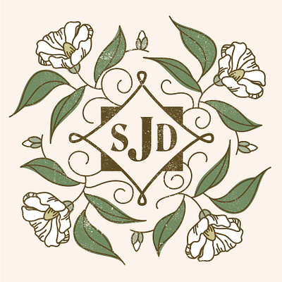 Gardenia Monogram design illustration vector