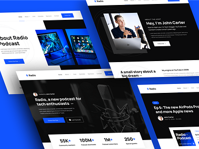 Pages | Radio - Podcast Webflow Template apple music audio home homepage landing landing page landingpage music player podcast podcaster podcasts radio spotify streaming web web design webdesign website