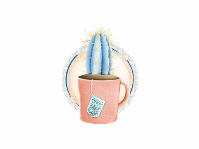 Prickly tea applepencil cacti cactus colorful design digital drawing flowers garden house plant illustration ipad ipad pro plant plant illustration plants succulent texture