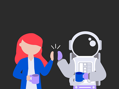 Astronaut High-Five astro astronaut graphic design high five illustration outerspace space working