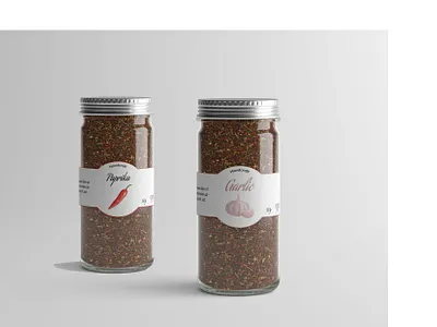 Spices adobe illustrator cratf galic glass jar handicraft illustrator design jar label label design labeldesign logo paprika spice spices