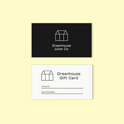 Greenhouse Juice Co. Card Design branding business card design gift card graphic design marketing small business