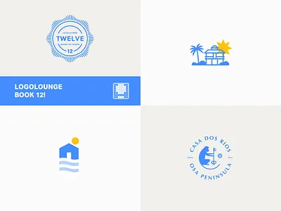 LogoLounge: Book Twelve badge beach cabin costa house key logolounge monkey palm rica sun tropical waves