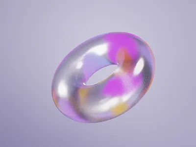 Reflected glass test 3d blender blender3d cyclesrender donut experiment glass graphic styleframe test