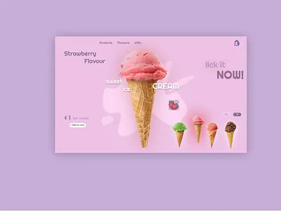 ice cream shop app art branding design illustration illustrator minimal ui ux website