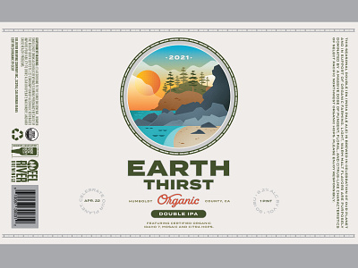 EarthThirst Final beer design illustration outdoors packaging