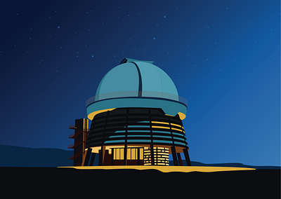 Soviet Modernism: Byurakan Observatory after Victor Hambardzumya architecture armenia byurakan graphic design illustration night observatory planets sky soviet soviet modernism space stars vector