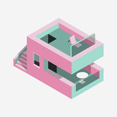 Isometric House adobe illustrator graphic design isometric art isometric design isometric illustration minimalist