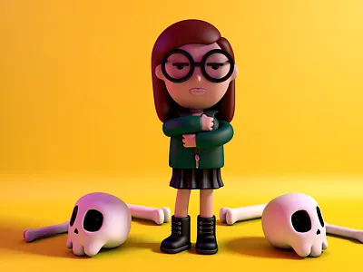 Daria Morgendorffer 90 90s c4d c4dart cartoon cartoons character character design characterdesign cinema4d daria dariamtv mtv render sicksadworld