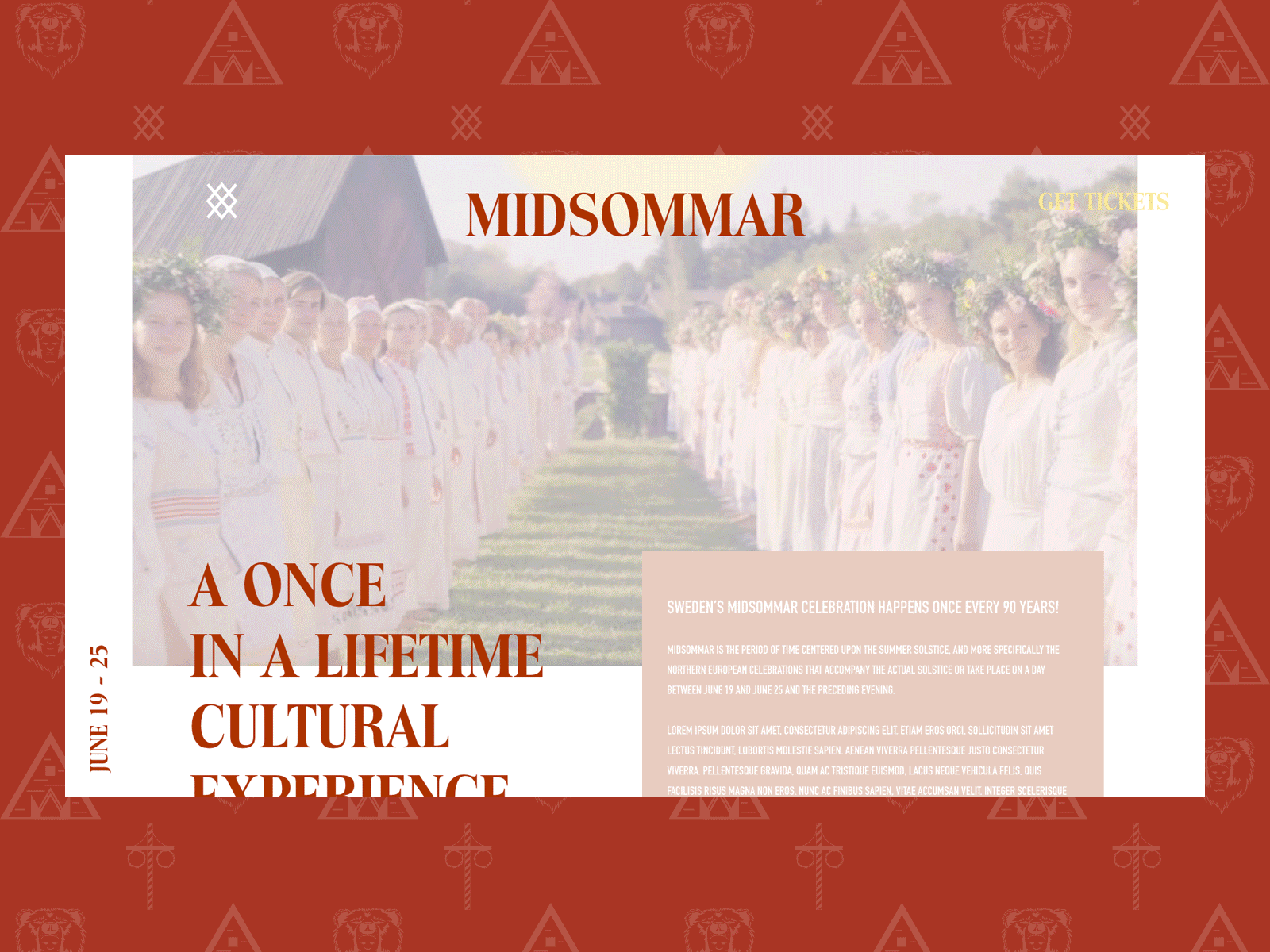 Midsommar Event Website design event website fan art graphic design horror movie midsommar ui ui design ux ux ui ux design website website design