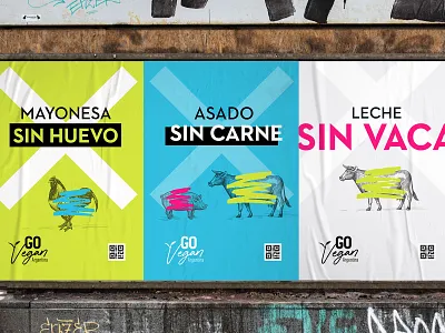 Go Vegan Argentina Campaign branding campaign colors concept design guerrilla illustration logo vector