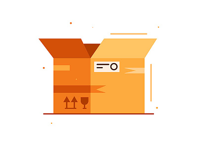 Open cardboard box with a stamp blank box brown cardboard cargo carton crate delivery design empty fragile illustration mail moving object open packaging parcel shipping symbol