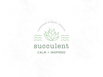 SUCCULENT CALM + INSPIRED branding icon illustration logo succulent waves