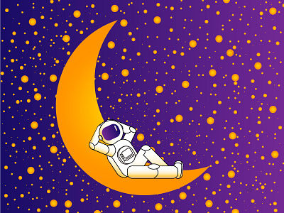 Just a spaceman chilling on the Moon adobe illustrator flatdesign illustration illustrator vector