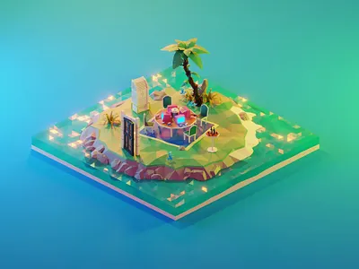The Gamer 3d 3d art art blender blender 3d blender3d blendercycles diorama isometric isometric art low poly lowpoly photoshop render