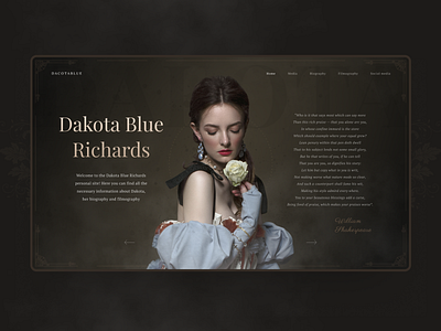 Dakota Blue Richards personal website (concept) actor creative design design film illustration serials ui ux vector web