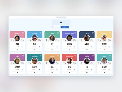 Pokino Scoreboard family game game ui interface design pokino scoreboard ui uidesign user interface ux