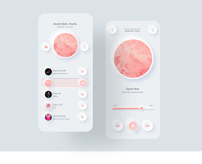 Music App UI Design app design icon minimal music music app neumorphism trend ui