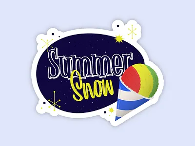 Summer Snow design illustration sticker typography vector