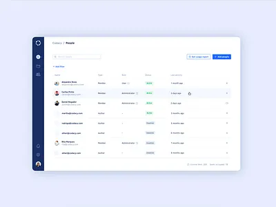 User management at scale dashboad list view people user management