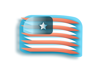 Star + Loops design faux 3d flag flag logo flags icon sketch usa user