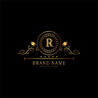 LOGO LETTER R PREMIUM GOLD branding design flat icon logo luxury logo typography ui ux vector web