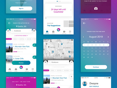 Planr app app design mobile app mobile ui plan travel ui user inteface