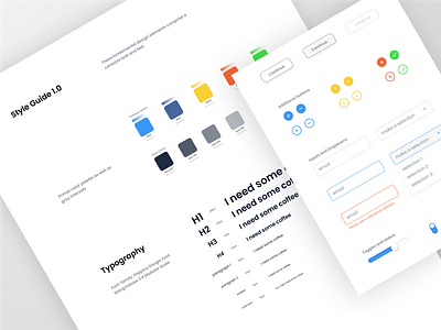 General Style Guide buttons color palette cta form fields modal notification redline style guide toast typography ui ux