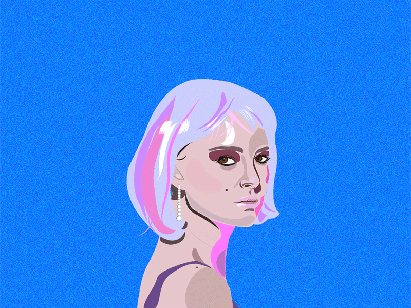 Alice Ayres from Closer alice ayres animated animation art artwork character closer movie design flat gif graphicdesign hair color illustration minimal pink hair vector