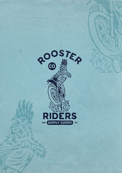 Rooster Riders angonmangsa badges branding caferacer custom design garage graphicdesign hand drawn harley davidson illustration logodesign motocross motorcycle motorsport offroad typography vintage vintage badge vintage design