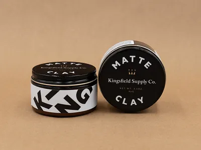 Kingsfield Matte Clay Packaging brand branding clay design hair identity logo mark packaging packaging design print typography vector