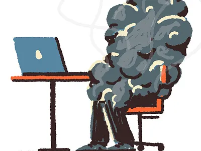 Burnout burnout business character digital editorial illustration office procreate smooth spot work