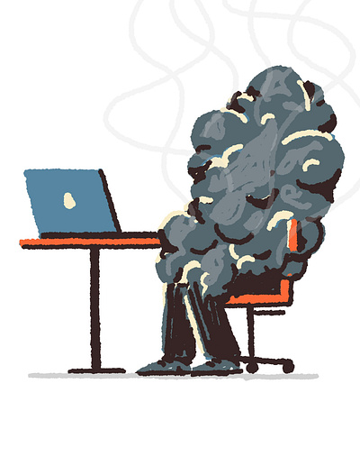 Burnout burnout business character digital editorial illustration office procreate smooth spot work