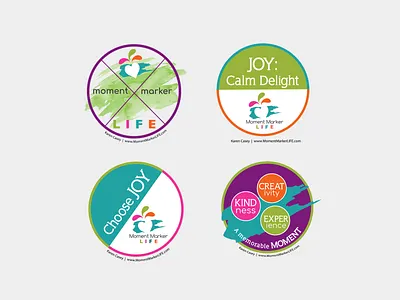 Moment Stickers branding creativity experience joy kindness life lime green logo memorable moments orange pink splash turquoise typography ui