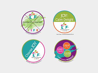 Moment Stickers branding creativity experience joy kindness life lime green logo memorable moments orange pink splash turquoise typography ui
