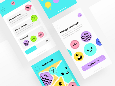 YABI CARD 3 app branding color cute design fashion illustraion interest ui