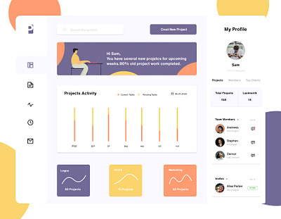 Project Dashboard design illustration ui