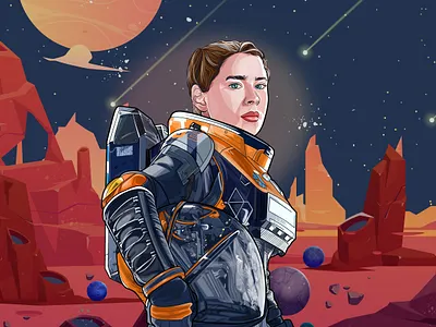 lost in space adobe illustrator artworks blue detailedwork facedetail helmat illustration lostinspace mina sundwall minimalist spaceman vector art